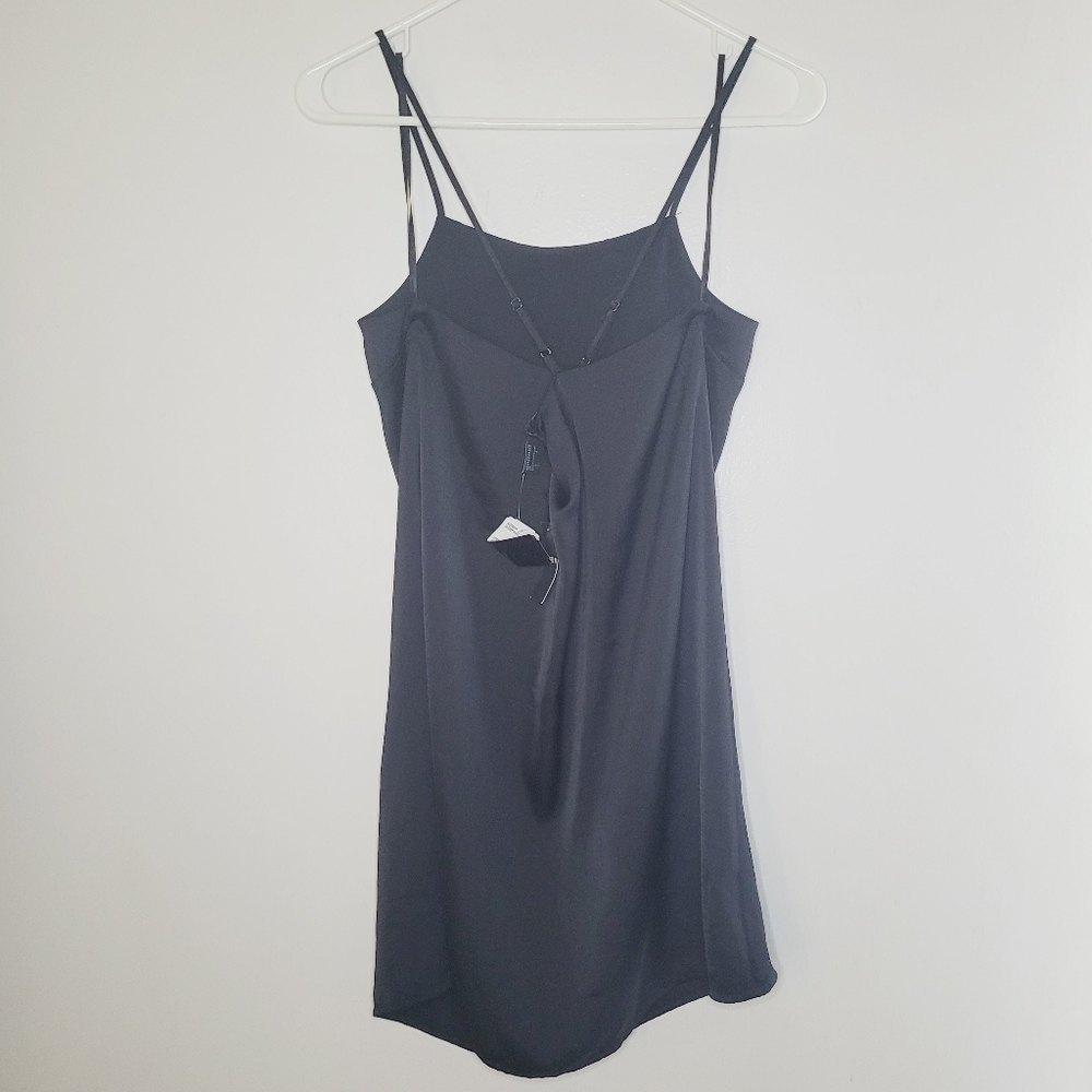Forever 21 Contemporary Slip Dress Black Lined Criss-cross Back Adjustable Small - Picture 2 of 8